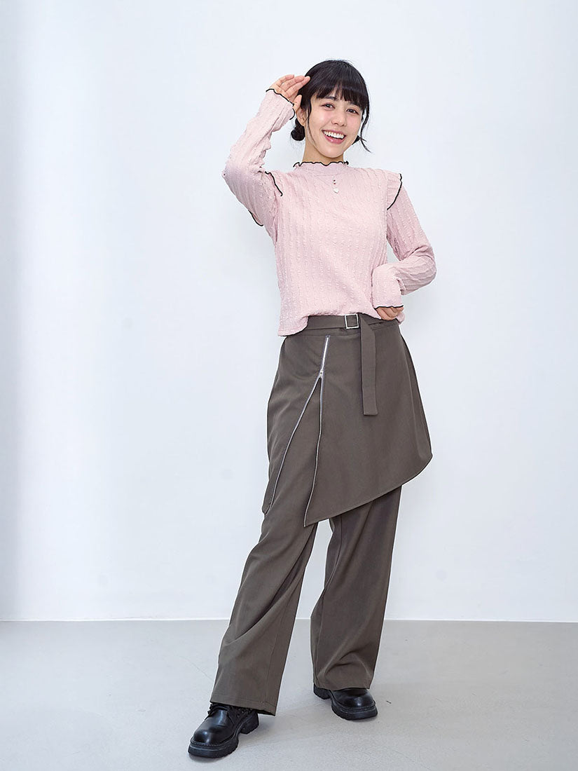 Lettuce Edge Detail Wrinkle Top (2 Colours)