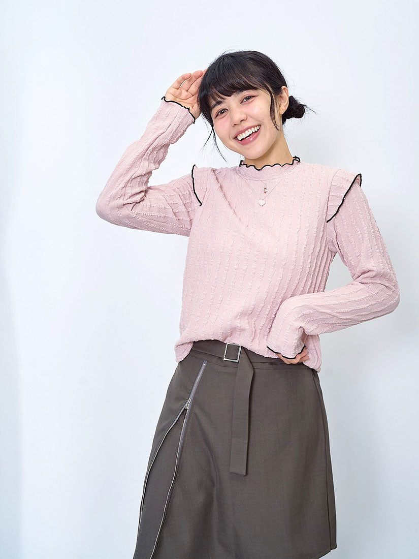 Lettuce Edge Detail Wrinkle Top (2 Colours)