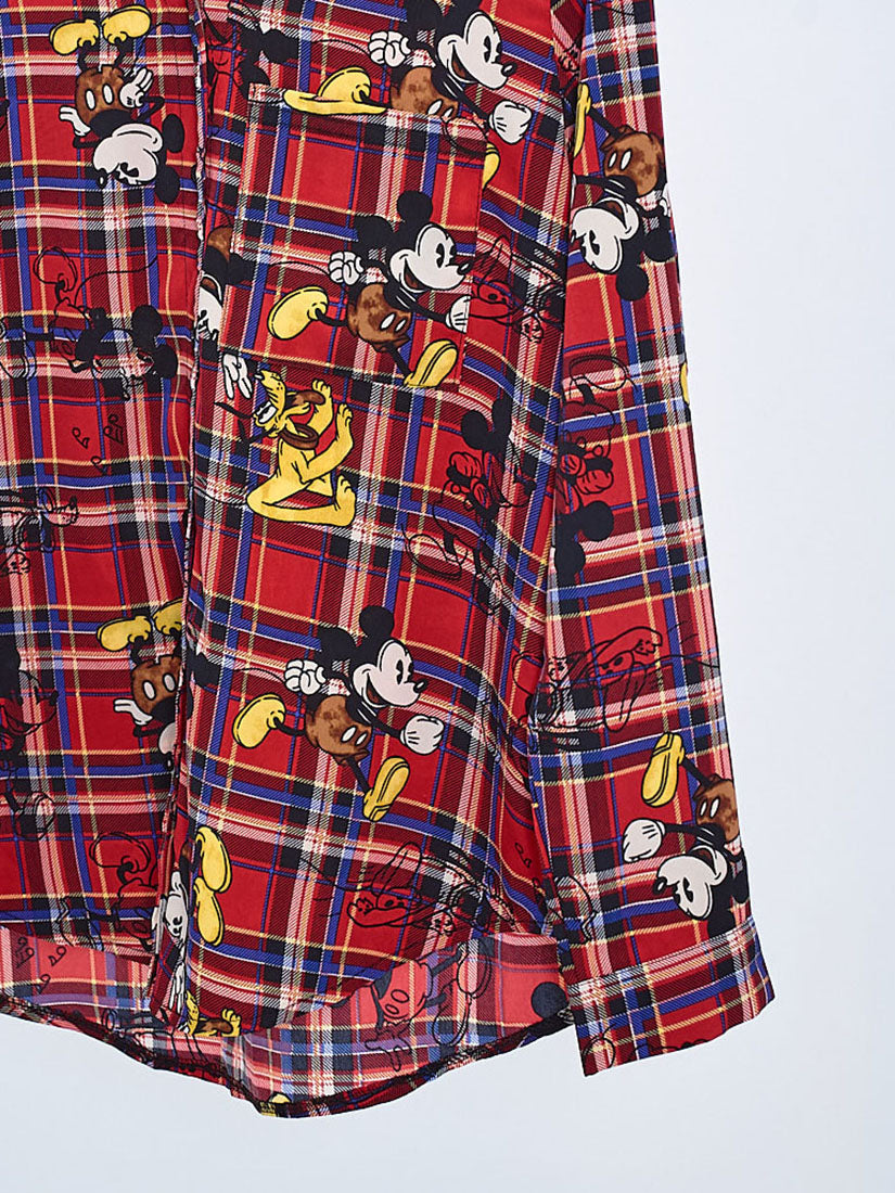 Mickey & Pluto Plaid Printed Shirt