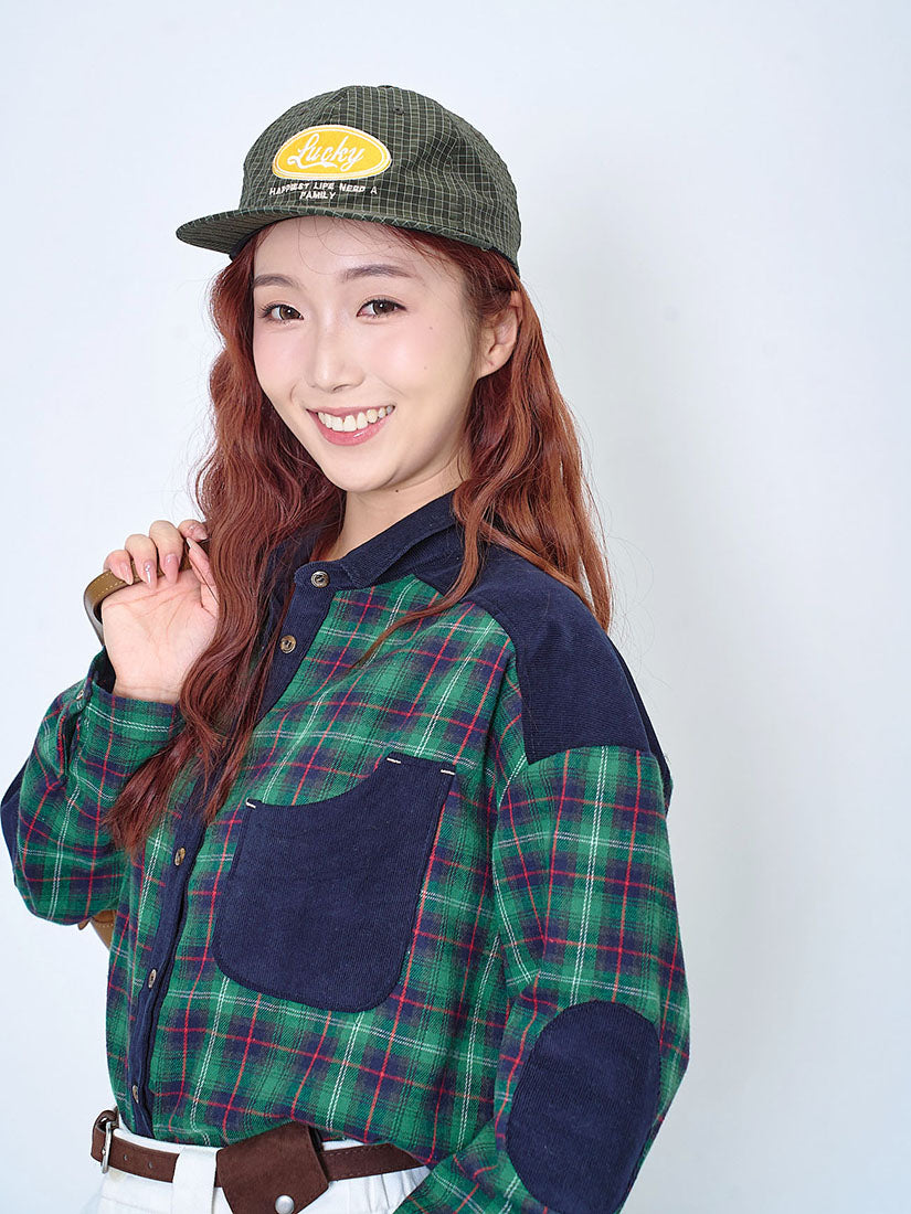 Corduroy Trim Tartan Shirt (2 Colours)