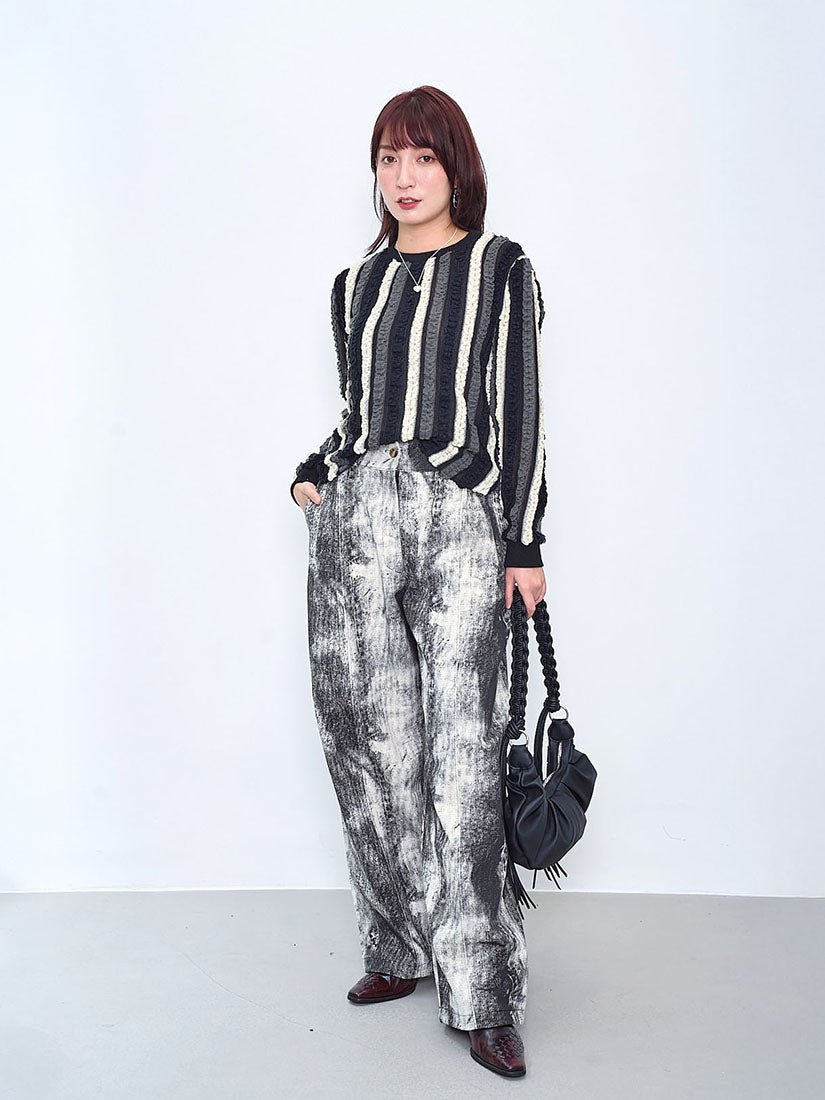 Ruffle Stripe Textured Top (2 Colours)