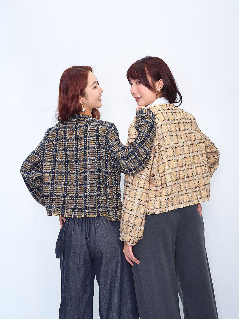 Golden Checkered Tweed Jacket (2 Colours)