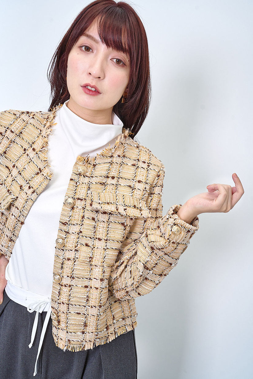 Golden Checkered Tweed Jacket (2 Colours)