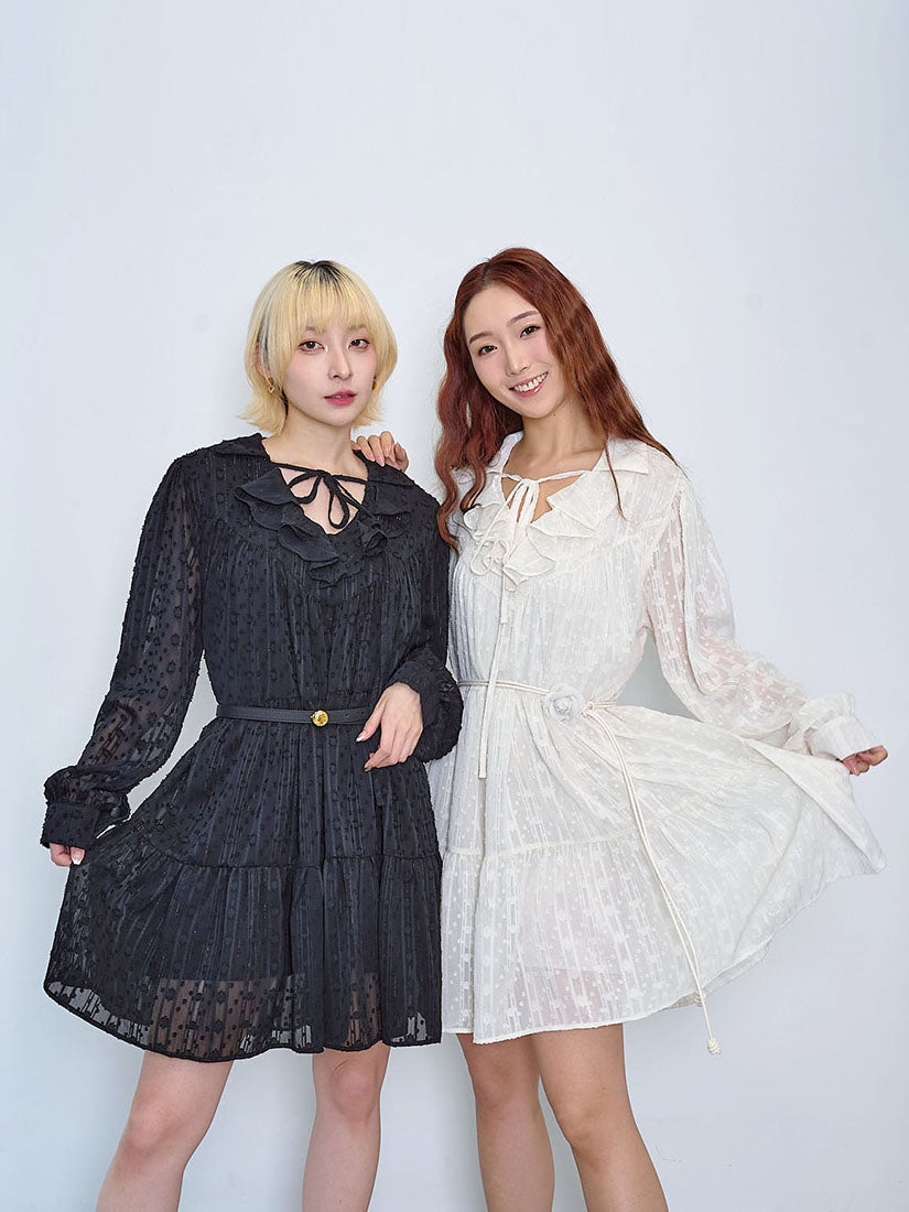 Ruffle V Neck Tiered Dress (2 Colours)