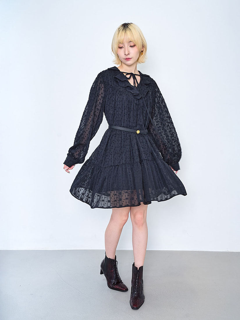 Ruffle V Neck Tiered Dress (2 Colours)