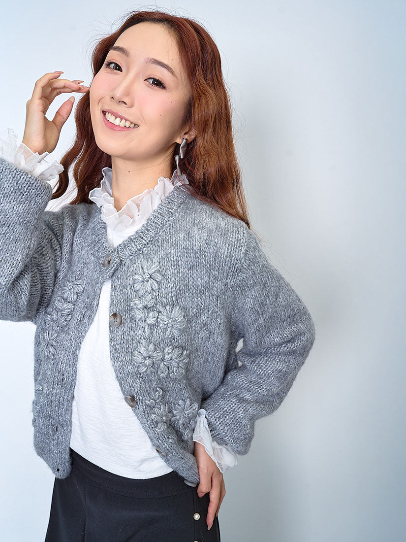 Floral Embroidered Airy Cardigan (3 Colours)