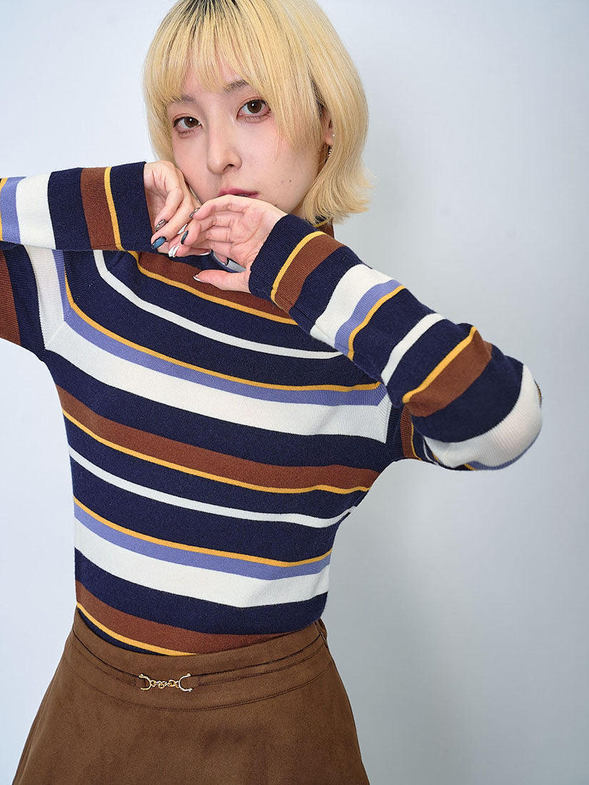 Striped Turtle Neck Sweater (2 Colours)