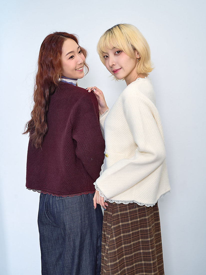 Lace Edge Woollen Jacket (2 Colours)