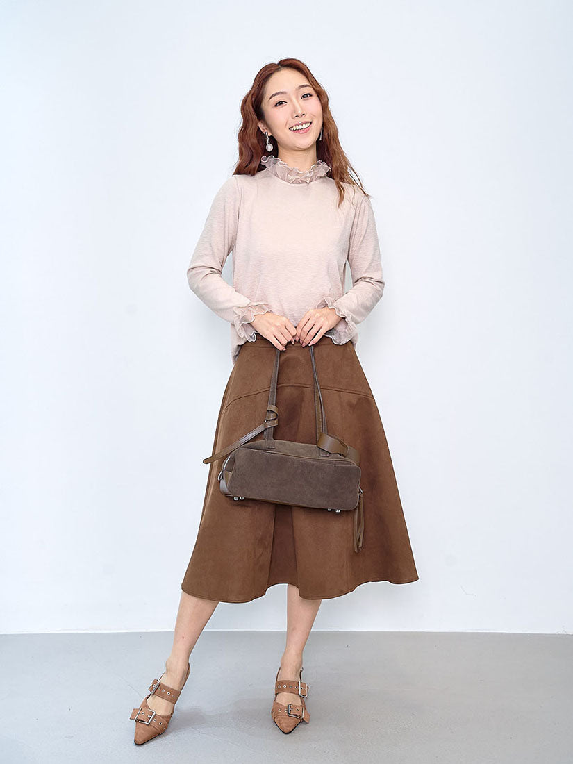 Layered Ruffle Mesh Neck Top (3 Colours)