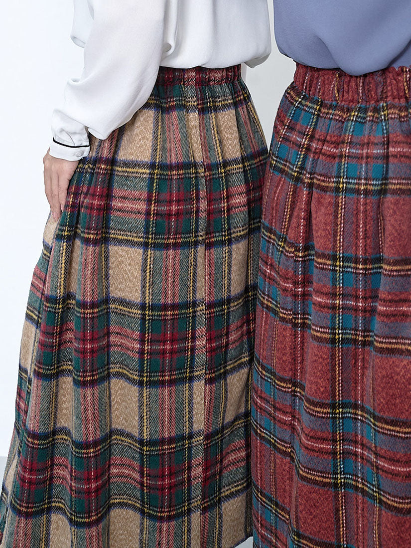 Asymmetric Cut Tartan Skirt (2 Colours)