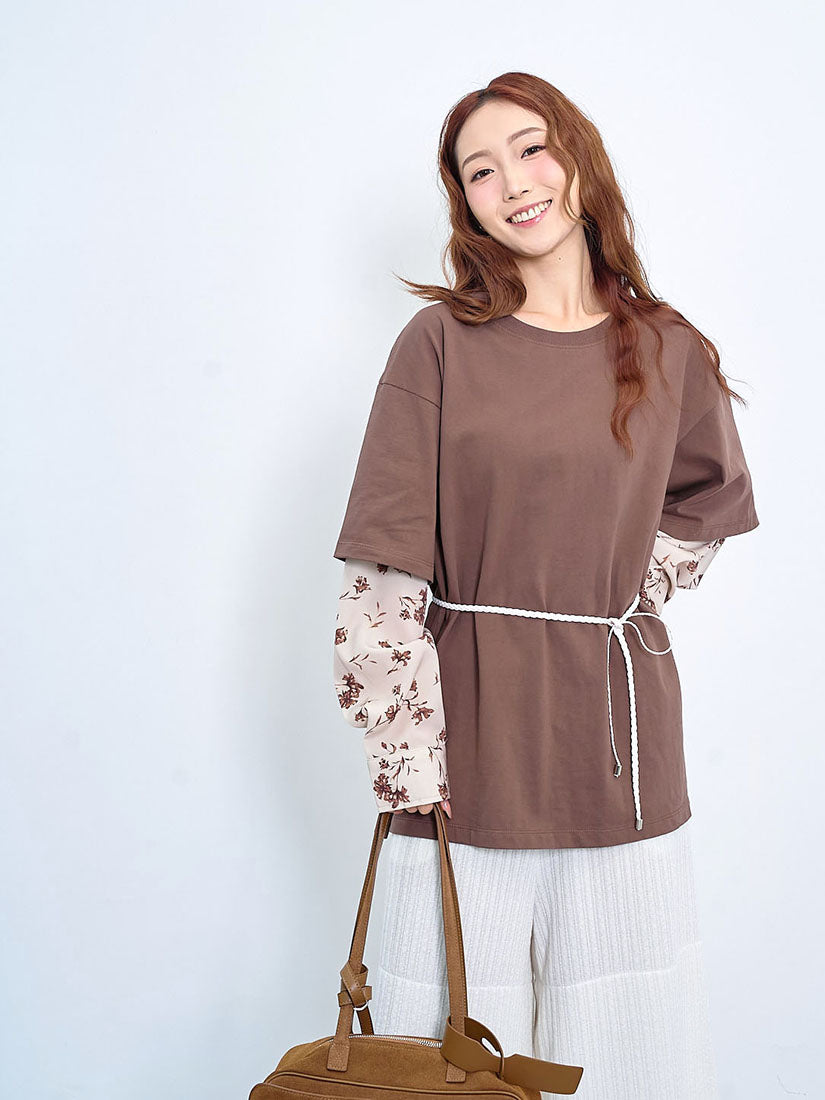 Floral Shirt Sleeve Tee (2 Colours)