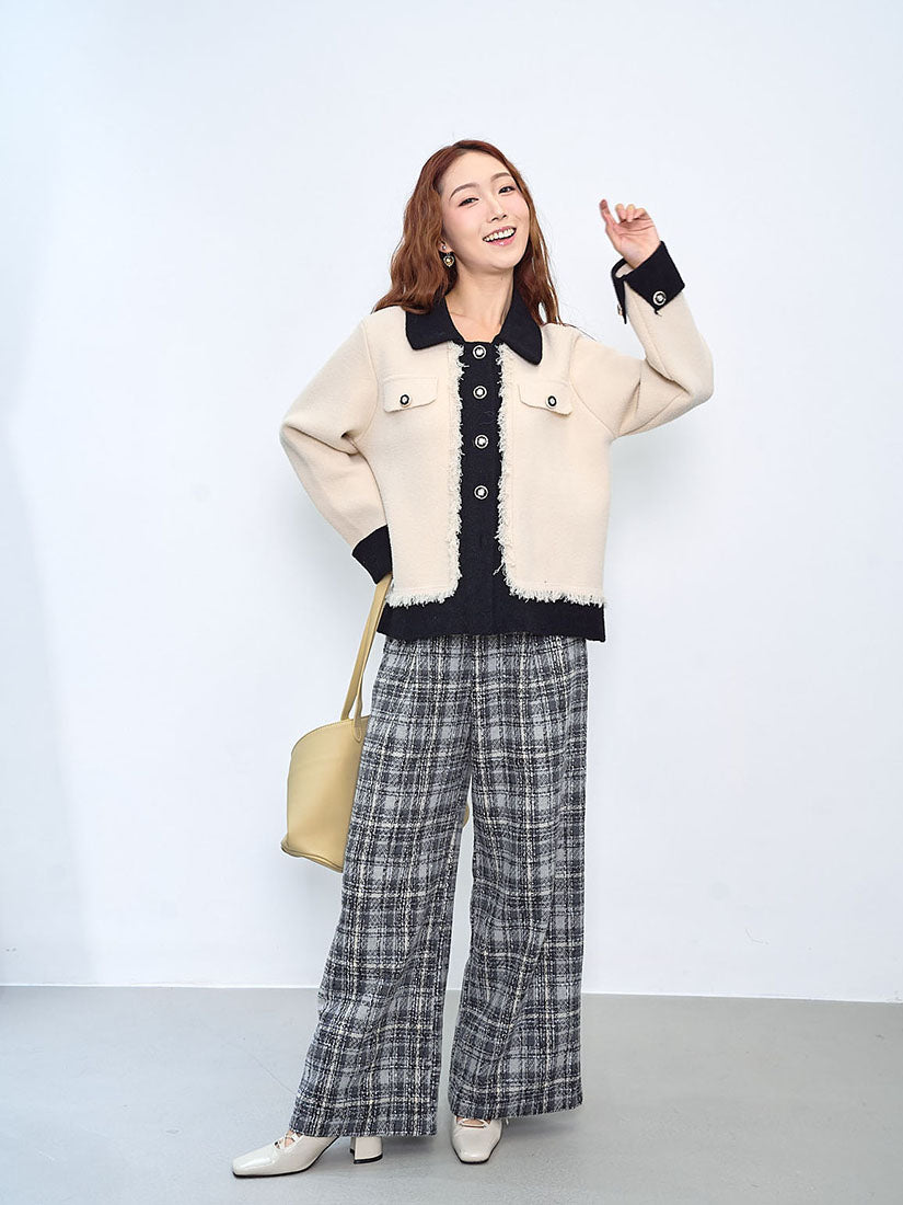 Two Tone Tassel Trim Cardigan (2 Colours)