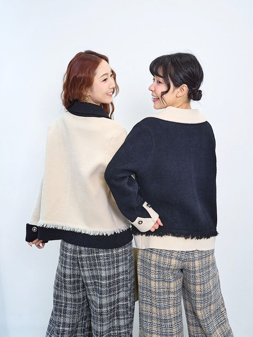 Two Tone Tassel Trim Cardigan (Sponsor Sale)