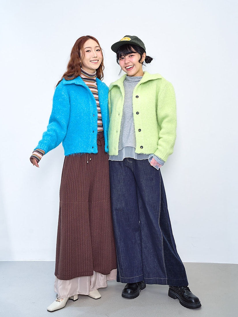 Fluffy Turtle Neck Cardigan (2 Colours)