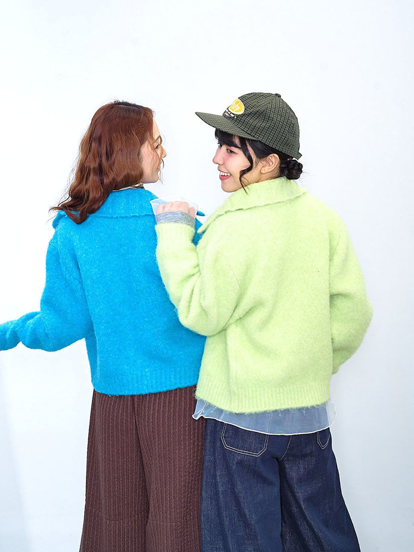 Fluffy Turtle Neck Cardigan (2 Colours)