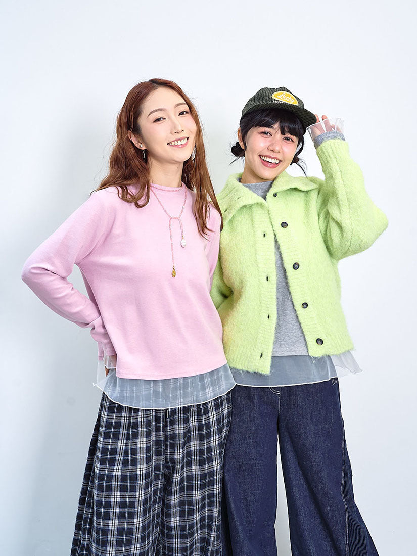 Organza Hem Mock Neck Top (2 Colours)