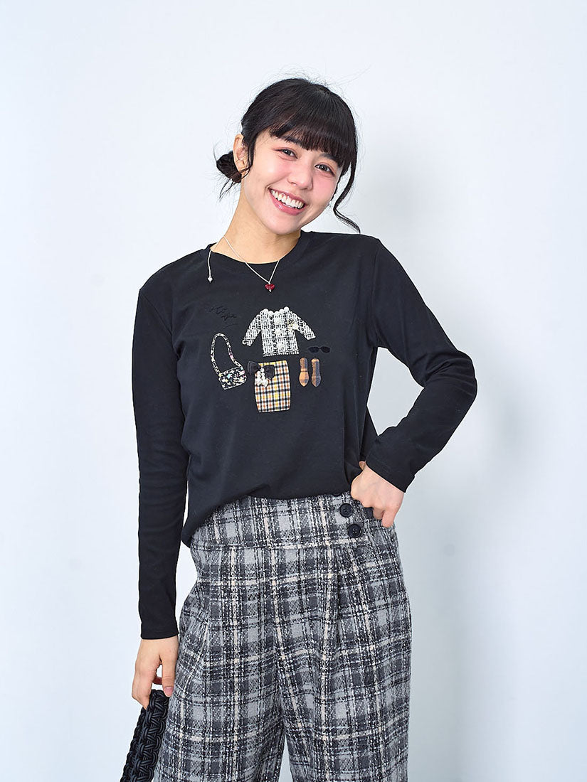 Apparel Embellished Long Sleeve Tee (2 Colours)