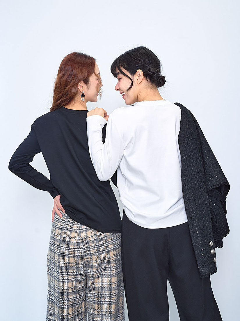 Crochet Pocket Long Sleeve Tee (2 Colours)