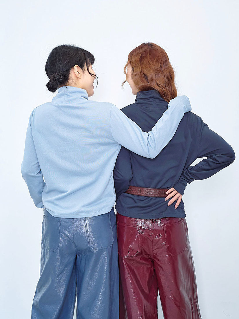 Pleat Detailed Turtle Neck Top (4 Colours)