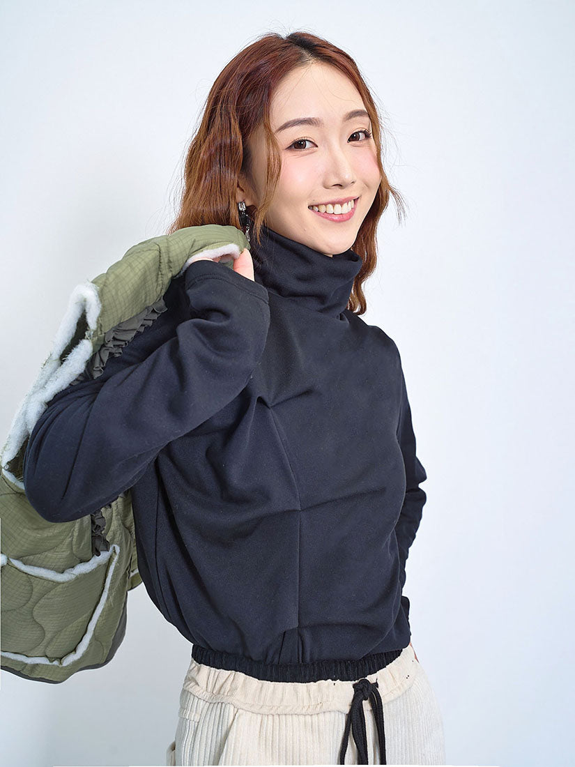 Pleat Detailed Turtle Neck Top (4 Colours)