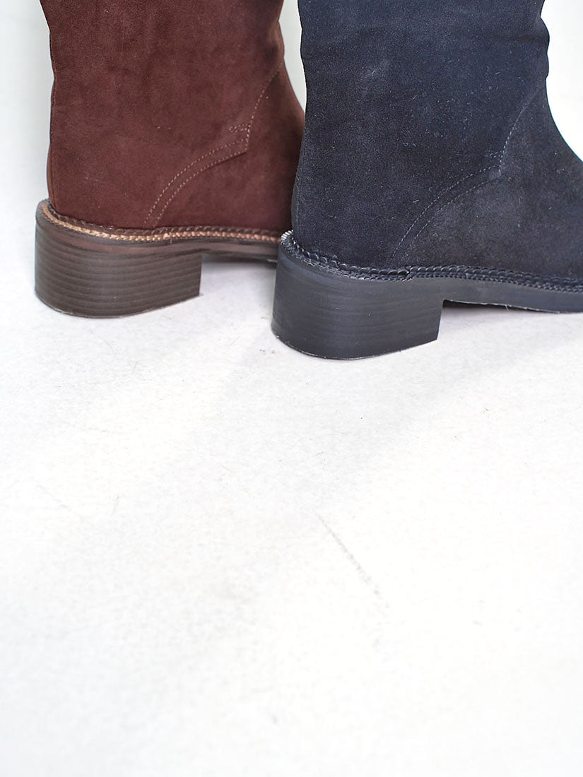 Buckle Suede Tall Boots(Display Sale)