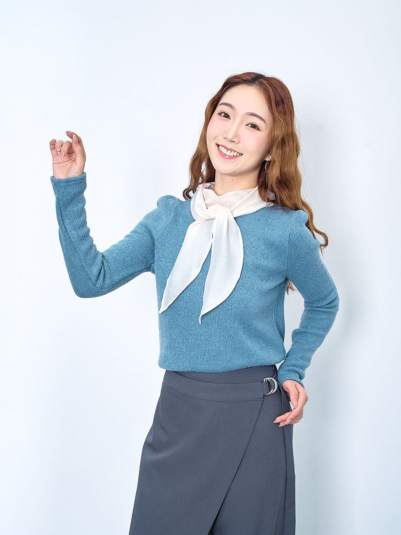 Ganza Tie Neck Knit Top (2 Colours)