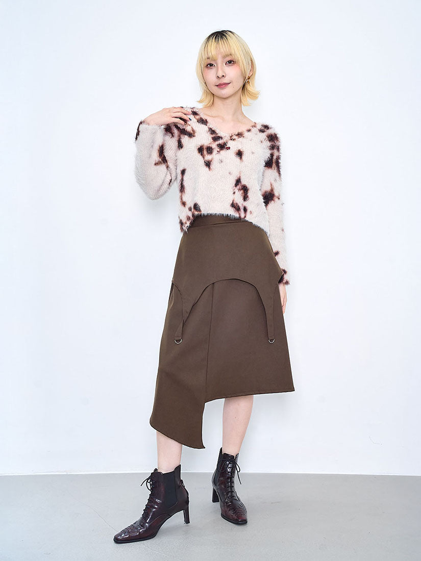 Asymmetric Buckle Detailed Skirt (2 Colours)