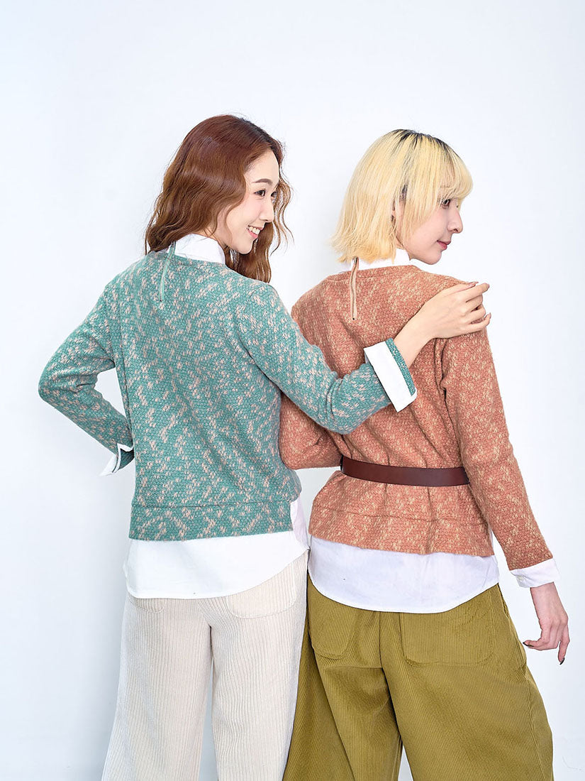 Knit Top With Shirt Underlay