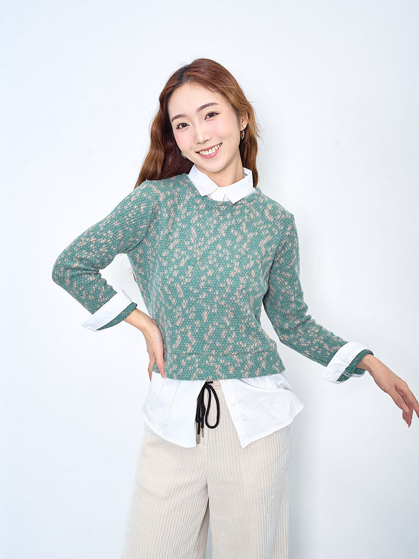 Knit Top With Shirt Underlay (2 Colours)