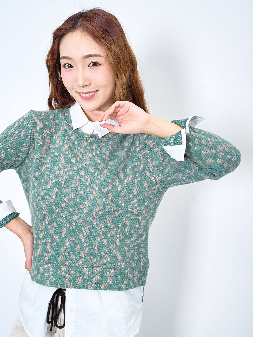 Knit Top With Shirt Underlay (2 Colours)