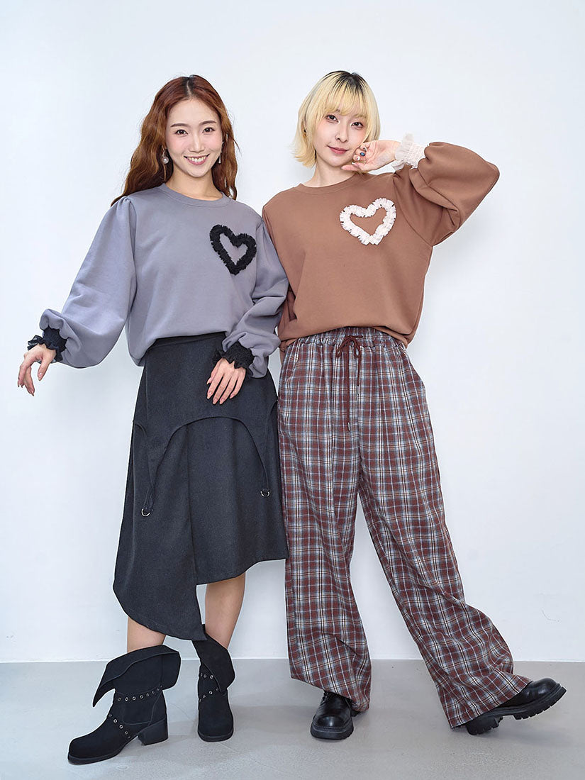 Ruffle Heart Sweatshirt (2 Colours)