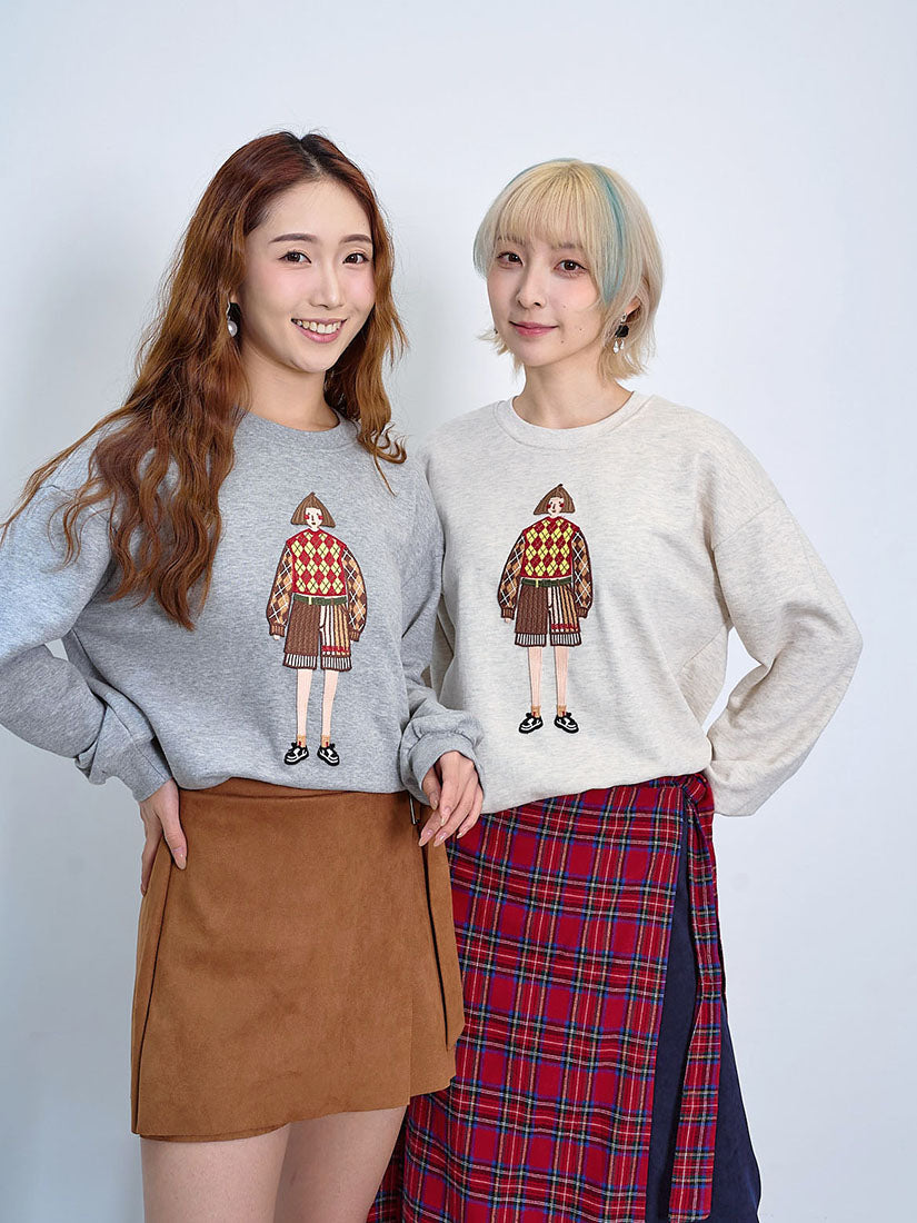 Lady Embroidered Sweatshirt (2 Colours)