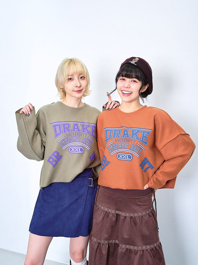 'Drake' Printed Brushed Crop Top (2 Colours)