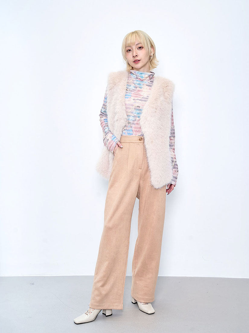 Suede Wide Leg Pants (2 Colours)