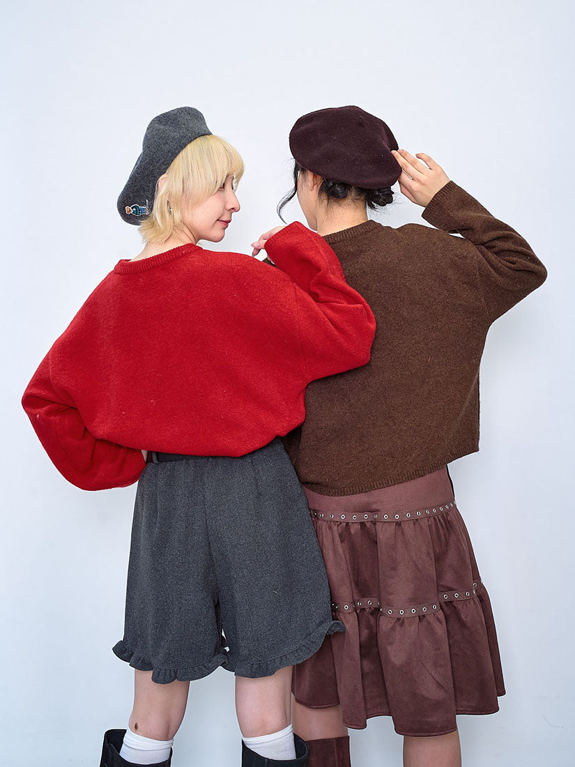 Lace Pocket Patched Sweater (2 Colours)