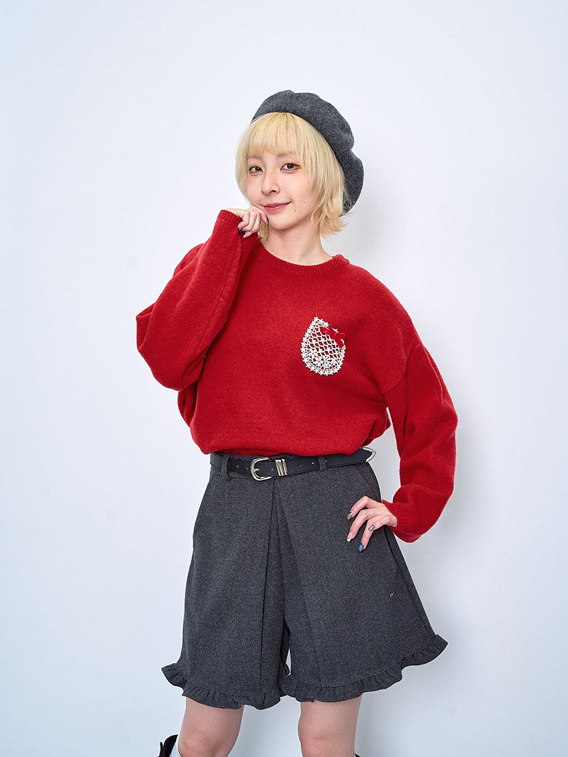 Lace Pocket Patched Sweater (2 Colours)