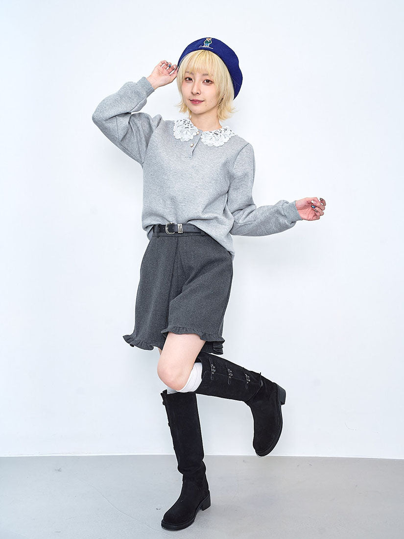 Ruffle Hem Pleated Shorts (2 Colours)