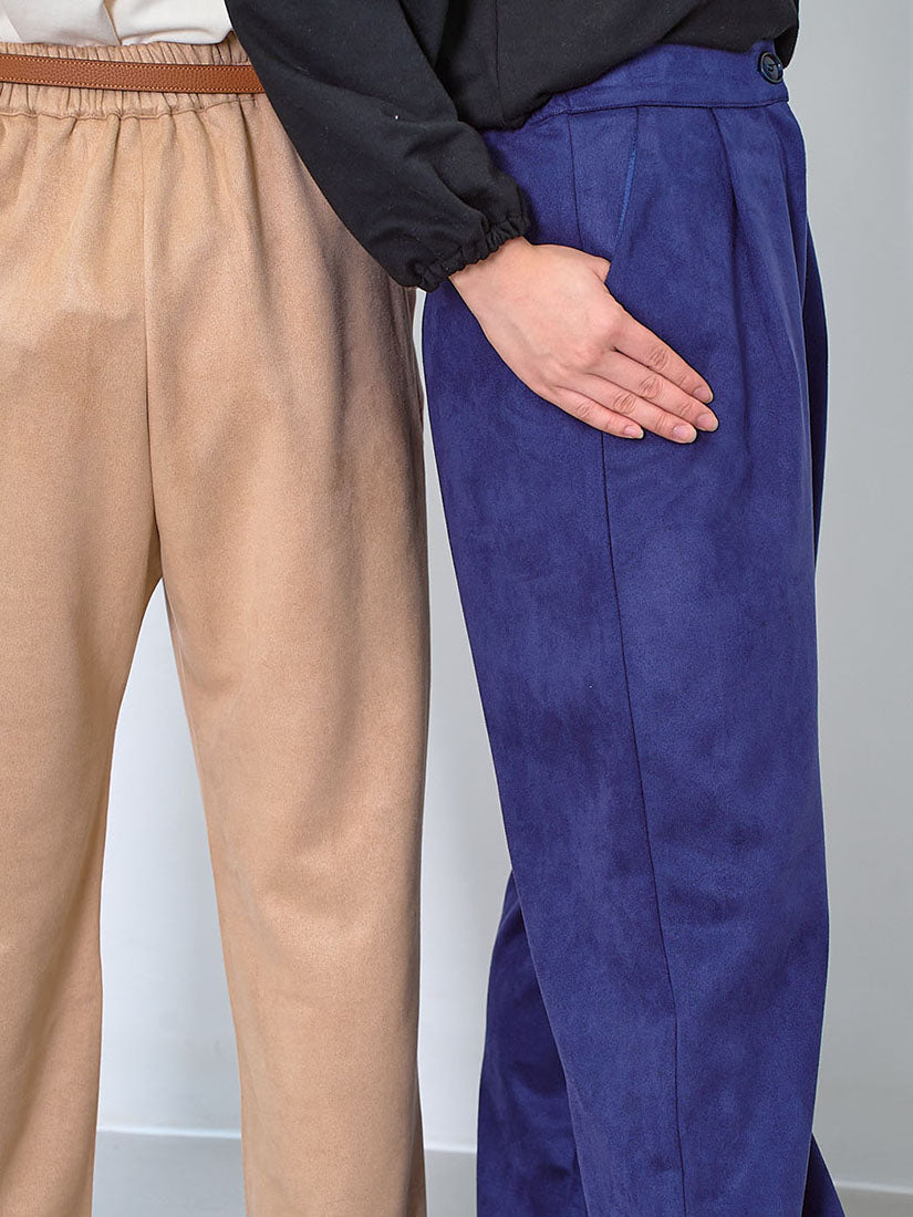 Suede Wide Leg Pants (2 Colours)