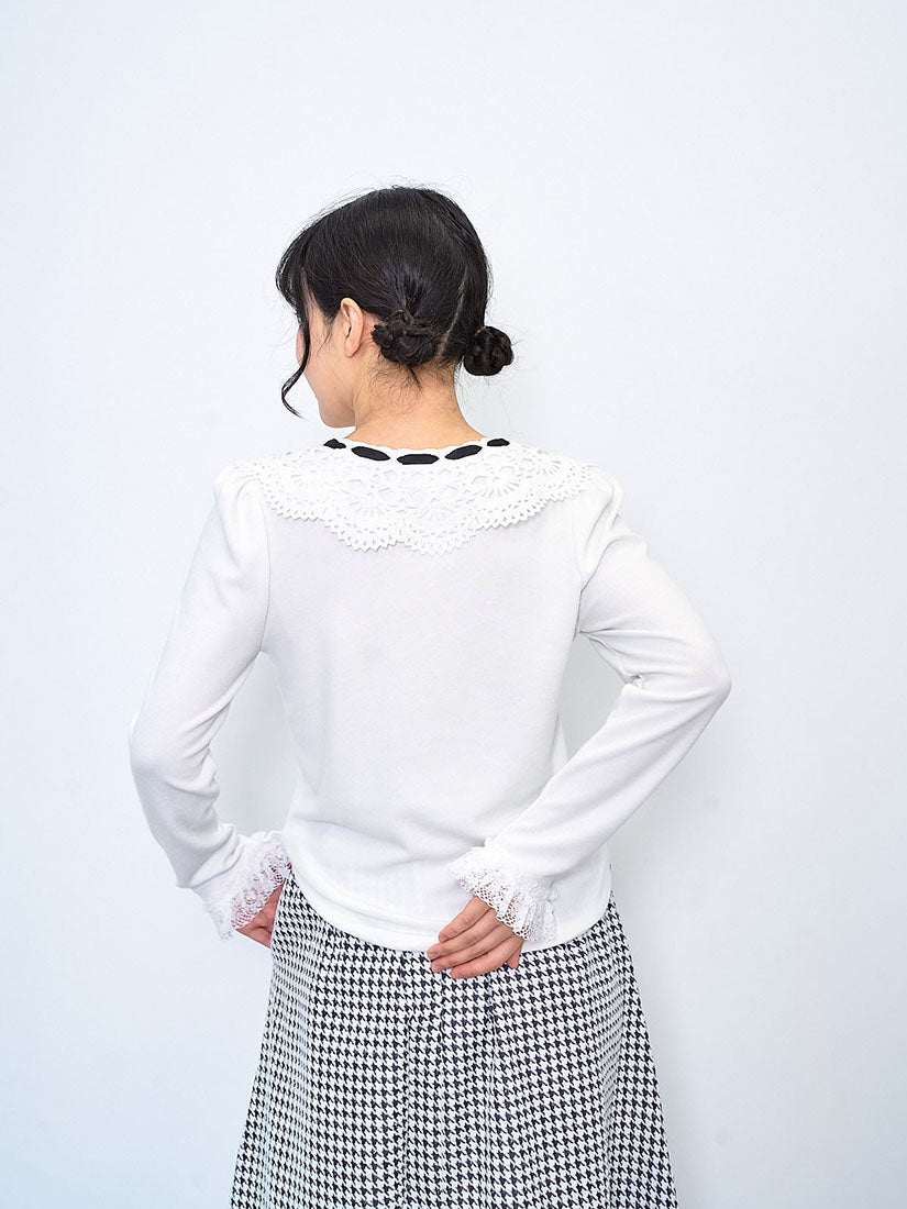 Crochet Lace Collar Ribbon Top