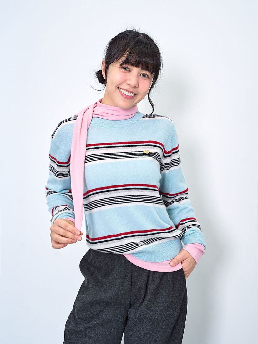 Mini Badge Striped Sweater (2 Colours)