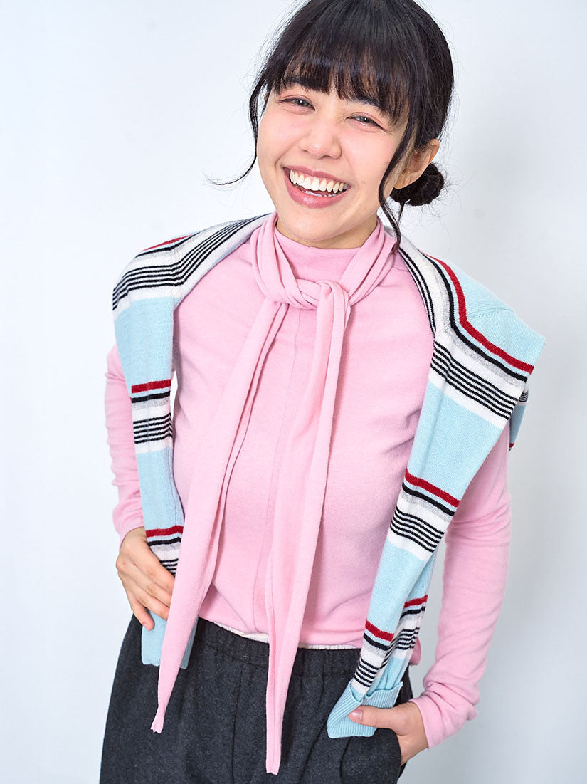 Tie Neck Basic Top (2 Colours)