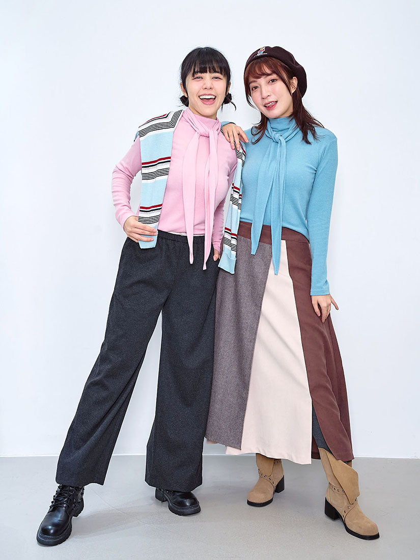 Tie Neck Basic Top (2 Colours)