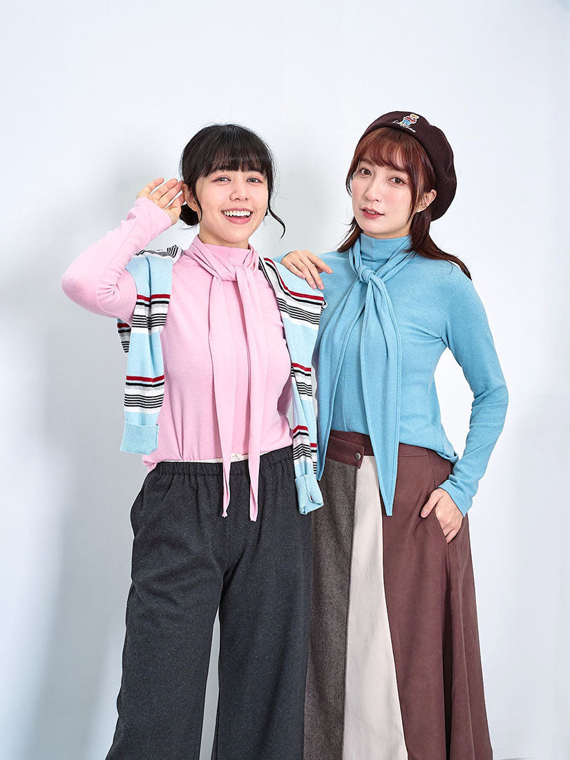 Tie Neck Basic Top (2 Colours)