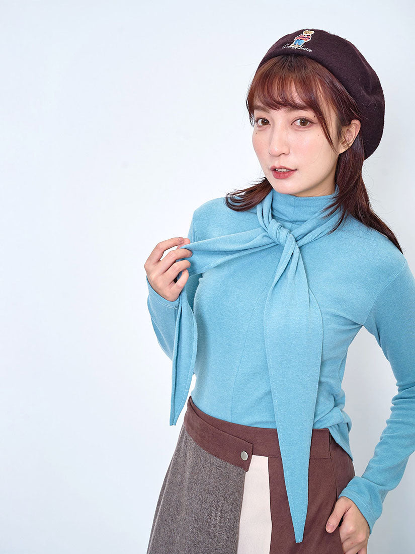Tie Neck Basic Top (2 Colours)