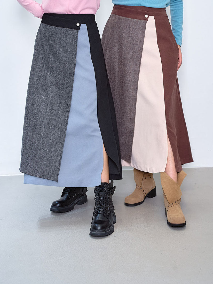 Layered Patch Panel Skirt (2 Colours)
