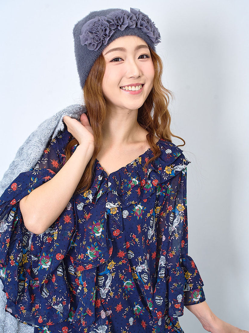 Pirate and Heart Printed Ruffle Dress (2 Colours)