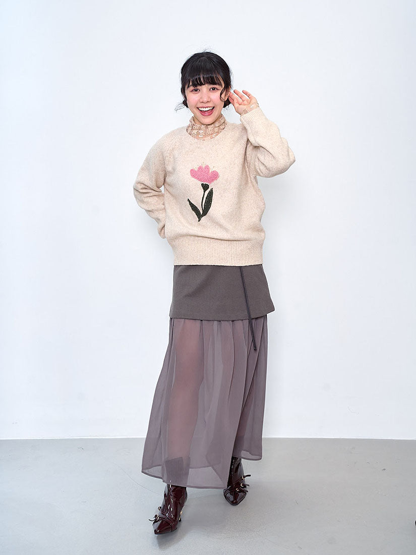 Flower Applique Sweater (2 Colours)