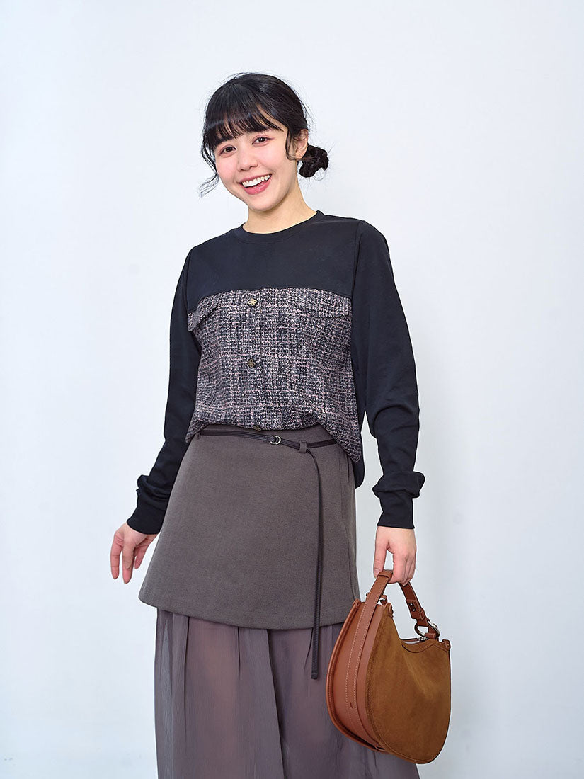 Tweed Printed Panel Top (2 Colours)