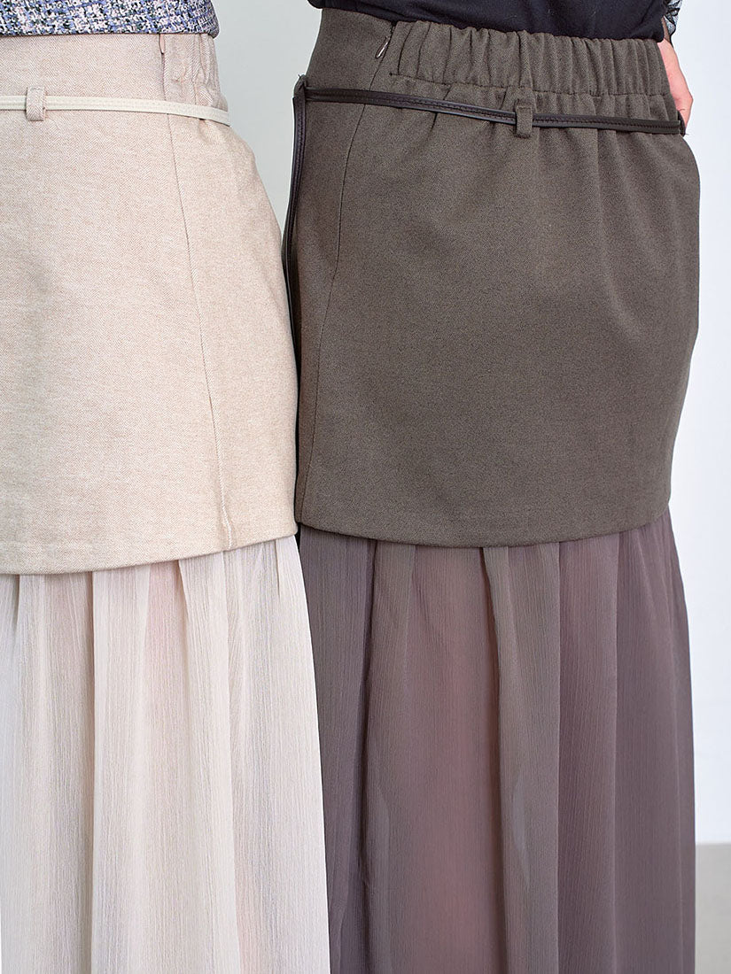 Belted Layered Skirt (2 Colours)