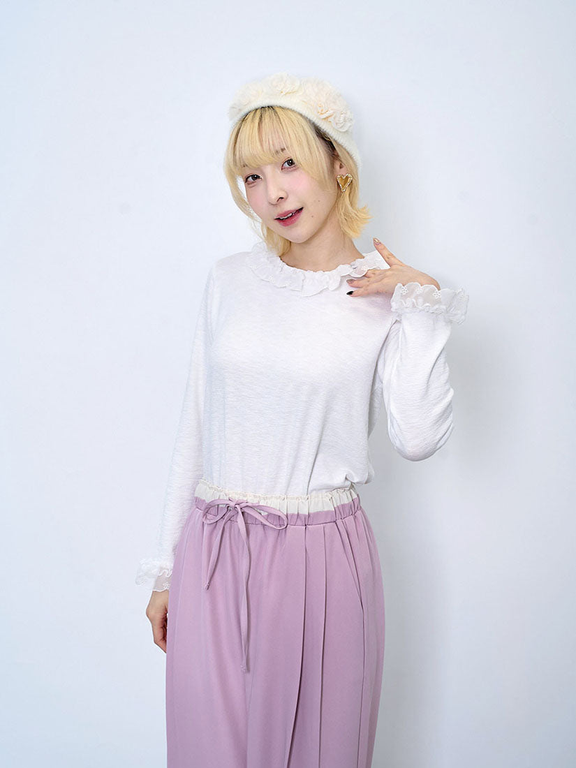 Chiffon Ruffle Neck Top (2 Colours)